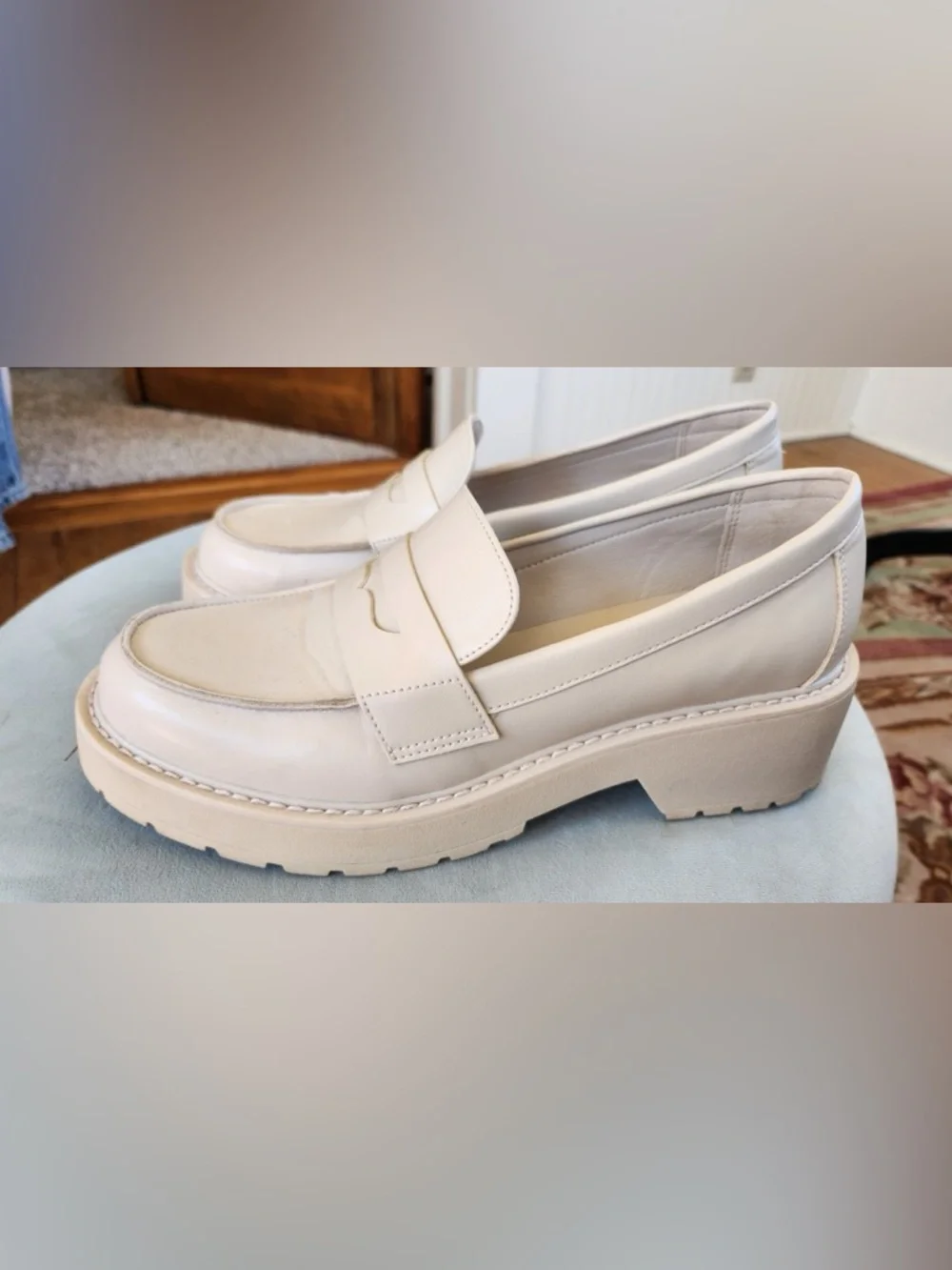 Madden Girl Cream Penny Loafers - Picture 2 of 9
